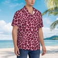 thumbnail image 3 of Balery Rose Leopard Print Camisas hawaianas de manga corta para hombre, camisas playeras de corte holgado, camisas de vacaciones con botones,Medium, 3 of 7