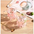 thumbnail image 2 of STP GOODS Light Pink Floating Flowers Double-Walled Glass Mug 11.5 fl oz (330 ml) Clear Heat-Resistant Glass Cup with Dried Flowers for Tea Hot Beverages Coffee Service for 1, 2 of 2