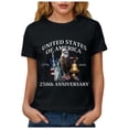 thumbnail image 6 of Duqingm 250 Years America Shirt Women's 250th America Anniversary Casual Printed Crew Neck T-Shirt USA Flag Tee 250 Years of Freedom Shirt Black,M, 6 of 7