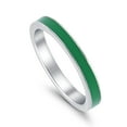 thumbnail image 4 of Full Eternity Stackable Band Ring Green Enamel 925 Sterling Silver Size 4, 4 of 6