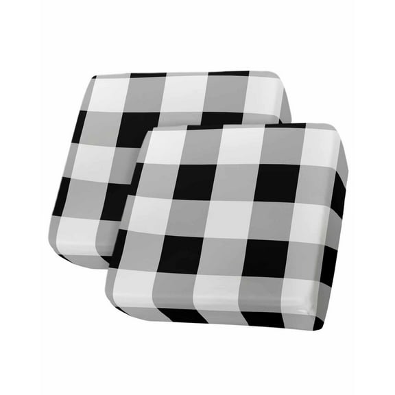 Black White Plaid Sofa Couch Cushion Covers Washable, Removable Stretchable Sectional Couch Covers, Spring Farmhouse Buffalo Checkered Slipcovers for L & T Shape Sofa Furniture Protector S Size 2 pcs