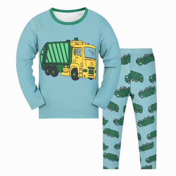 NOLDARES Kids & Toddler Boys Pajamas 2 Piece Pjs Set Cotton Sleepwear(M274-Mint Green)