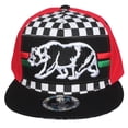 thumbnail image 2 of Top Level Men's Checkered Embroidered California Bear Hat Cap White Black OS, 2 of 2