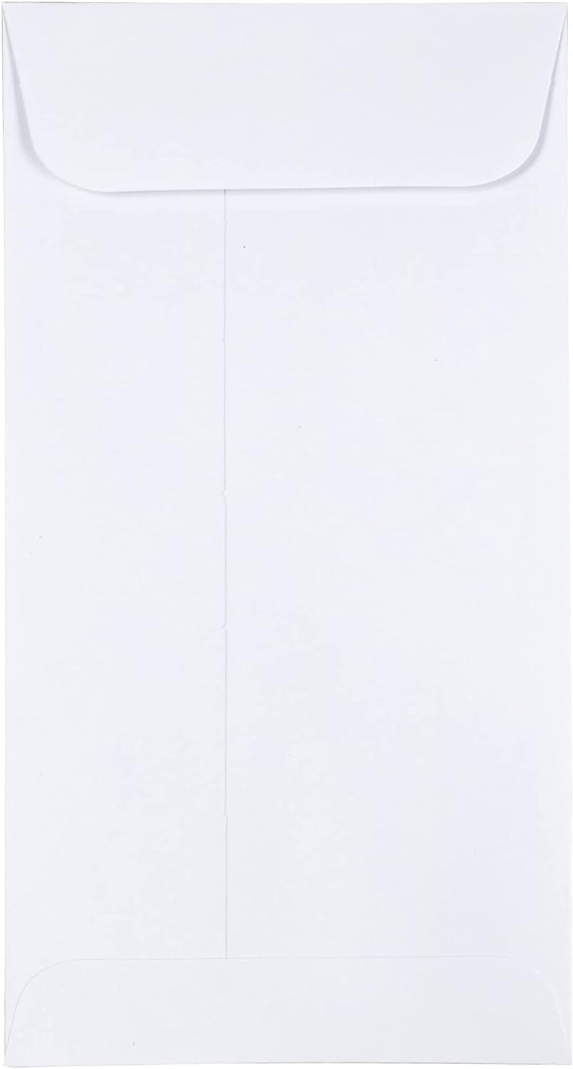 JAM Paper #7 Coin Envelopes with Peel and Seal Closure, 3-1/2" x 6-1/2", White, 25 Per Pack