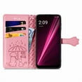 thumbnail image 5 of Allytechgroup Flip Wallet Case [Cat & Dog Cute Embossed Pattern] for T-Mobile REVVL 6 5G with Card Slots Cash Holder, Stylish Magnetic Clasp Shockproof Kickstand Cover with Hand Strap, Pink, 5 of 6