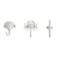 thumbnail image 2 of Danya B. White Cast Iron Nautical Ocean Figure Sculpture Decorative Utility Wall Hook Set of 3 - Seashell, Crab, Seahorse, 2 of 4