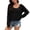 27#Black, variant on Women's Crochet Hollow Out Drop Shoulder Beach Cover Up Scoop Neck Long Sleeve Sweater Top