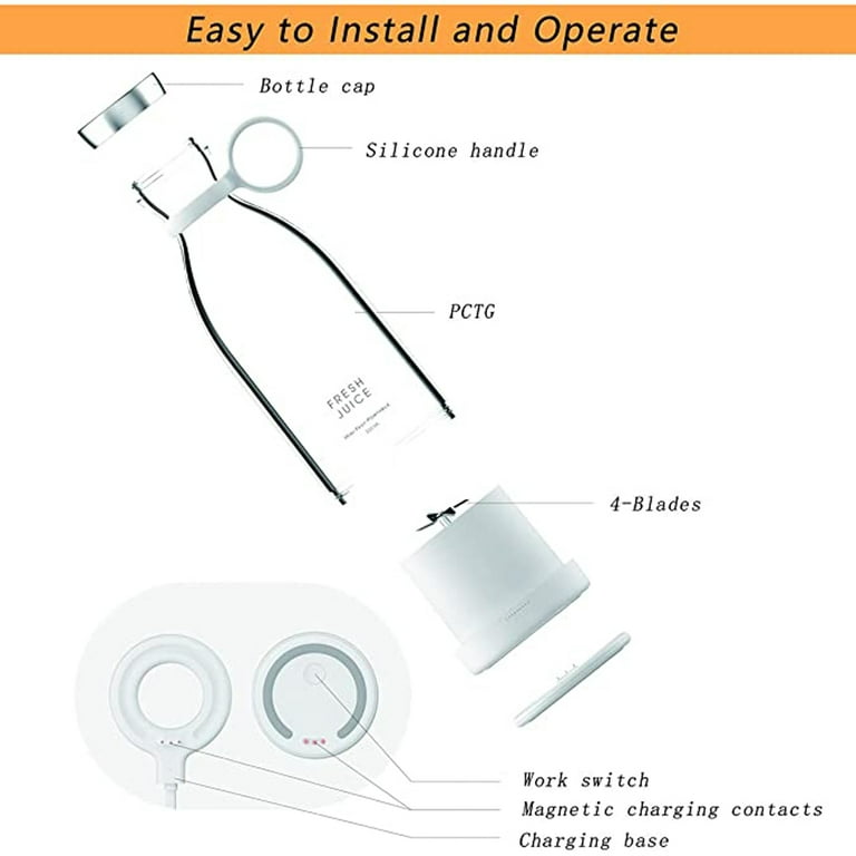 All-Natural Portable Fresh Juice Mini Fast Smoothie Blender, USB Recha –  FHWM Retail