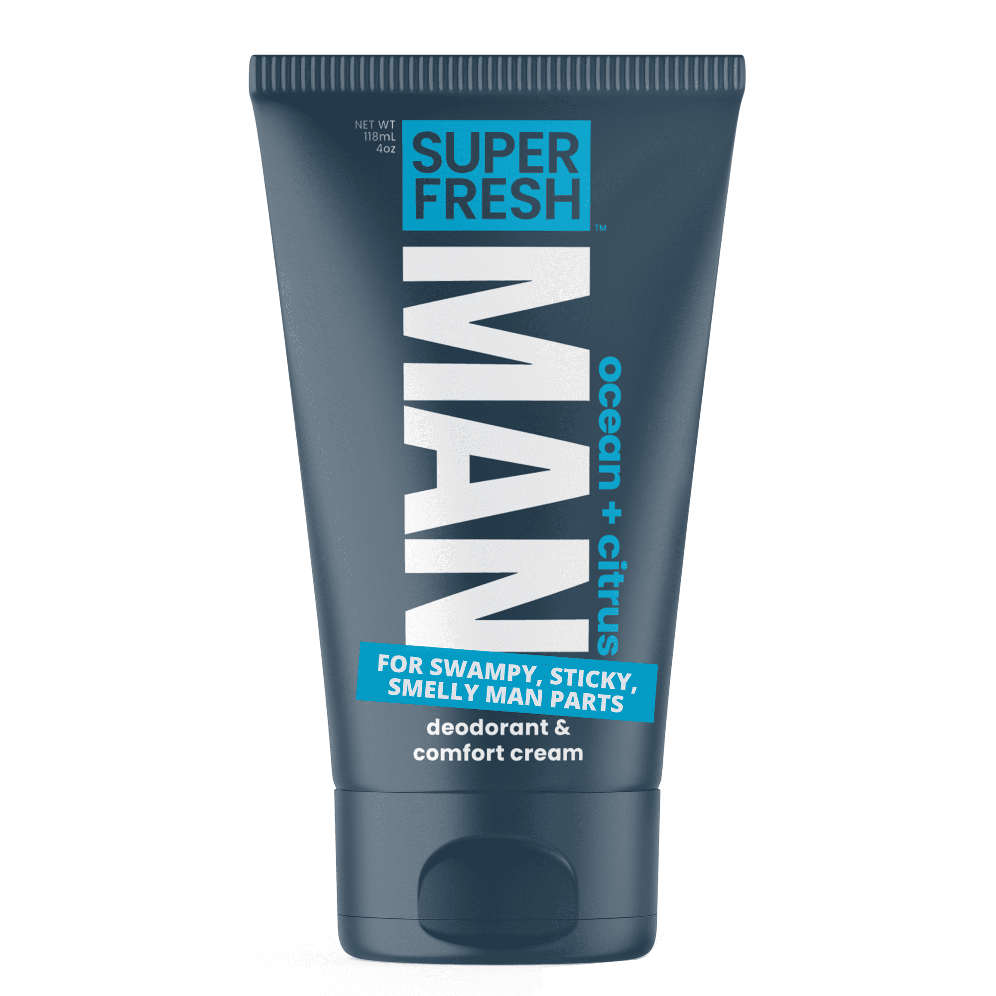 Ball Deodorant Lotion for Men by Super Fresh | Mens Hygiene Cream for Groin, Butt, & Body | Control Odor and Stay Comfortable | Aluminum Free | 4 oz Tube