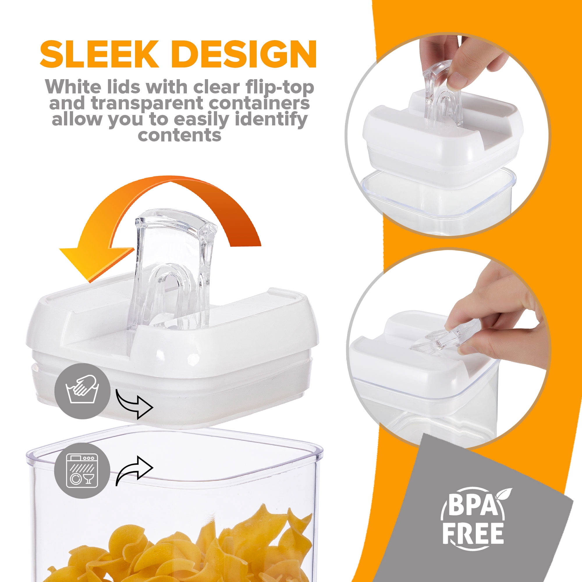 Cheer Collection 12 Piece Food Storsage Containers, .5L - White