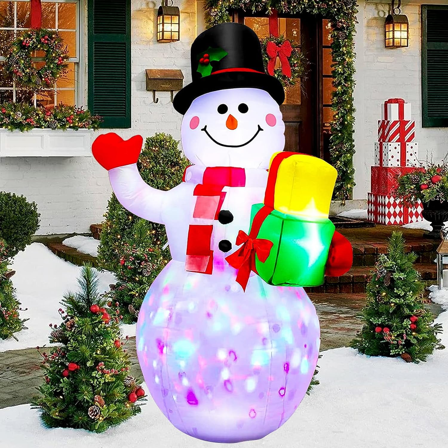 5 Ft Inflatable Snowman Christmas Outdoor Decoration Blow Up Snowman ...