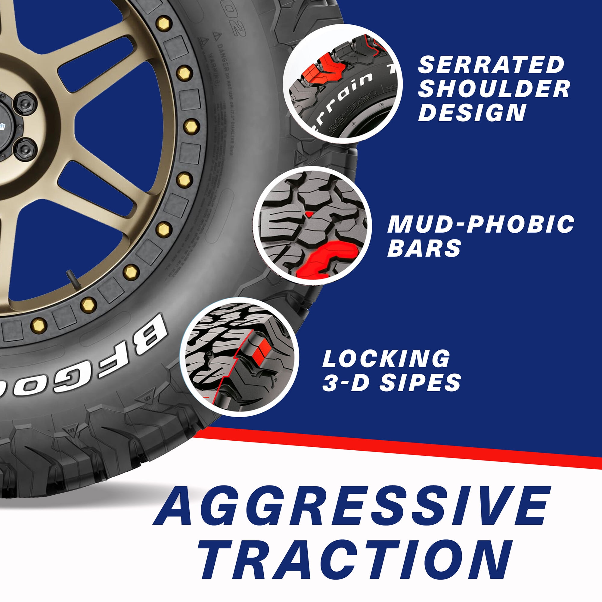 SET of 4 "GOODYEAR" TIRES for X-Tractions $2.00 Shipping etc Brand new 