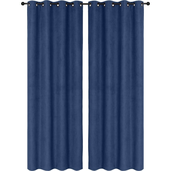 Safdie & Co. Wrinkle Free Curtain Faux Suede 84"L in Navy