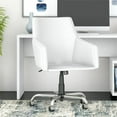 thumbnail image 2 of Kathy Ireland Home by Bush Furniture Madison Avenue Mid Back Leather Box Chair-Color:White Leather, 2 of 7
