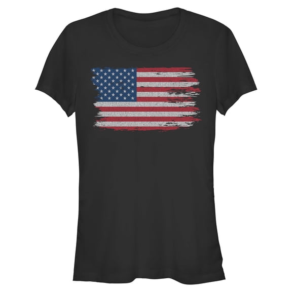 Juniors Lost Gods Distressed Retro USA Flag T Shirt