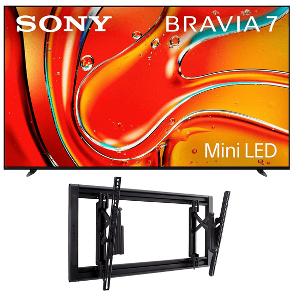 Sony K55XR70 55 Inch 4K Bravia LCD Mini LED Full Array HDR Google TV with a Sanus VLT7-B2 42-90 Inch Large Advanced Tilt 4D TV Wall Mount (2024)