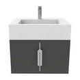thumbnail image 3 of Nile 24" Black Wood Floating Vanity with White Top and Brushed Nickel Trimm, 3 of 10
