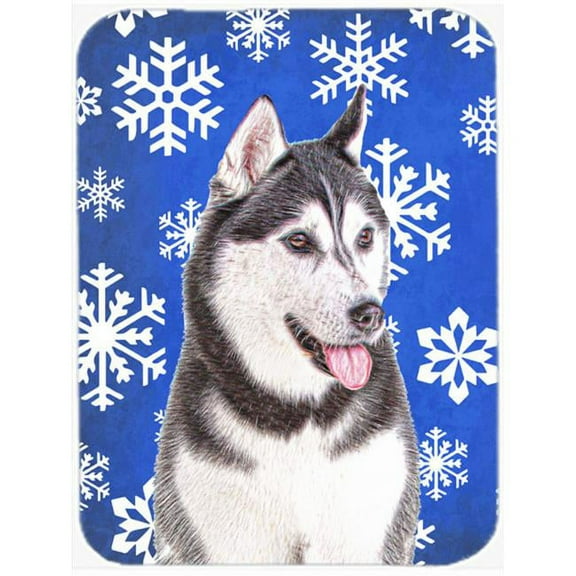 Winter Snowflakes Holiday Alaskan Malamute Mouse Pad, Hot Pad or Trivet