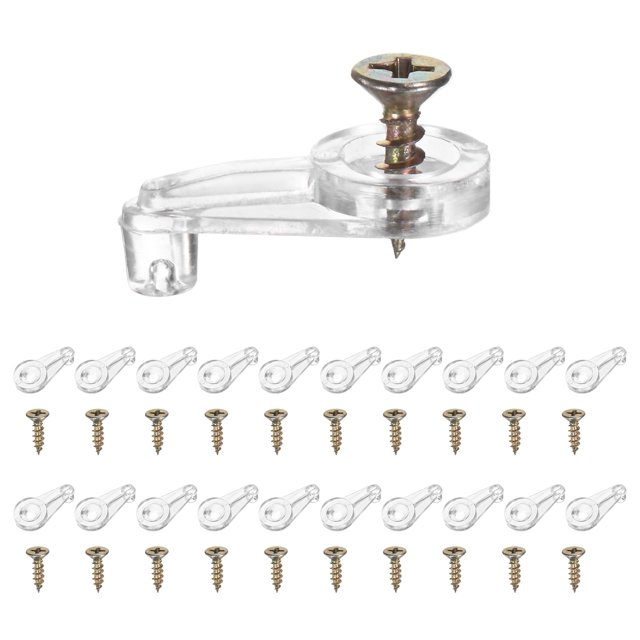Uxcell Lot de 50 Pinces de Retenue en Verre avec Vis Cylindrique de 4 mm pour Armoire Brun
