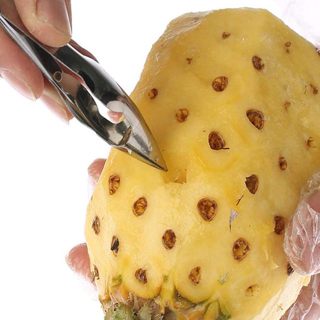 Pelador de ojos de piña de acero inoxidable, 1 pieza, pelador de ojos de piña