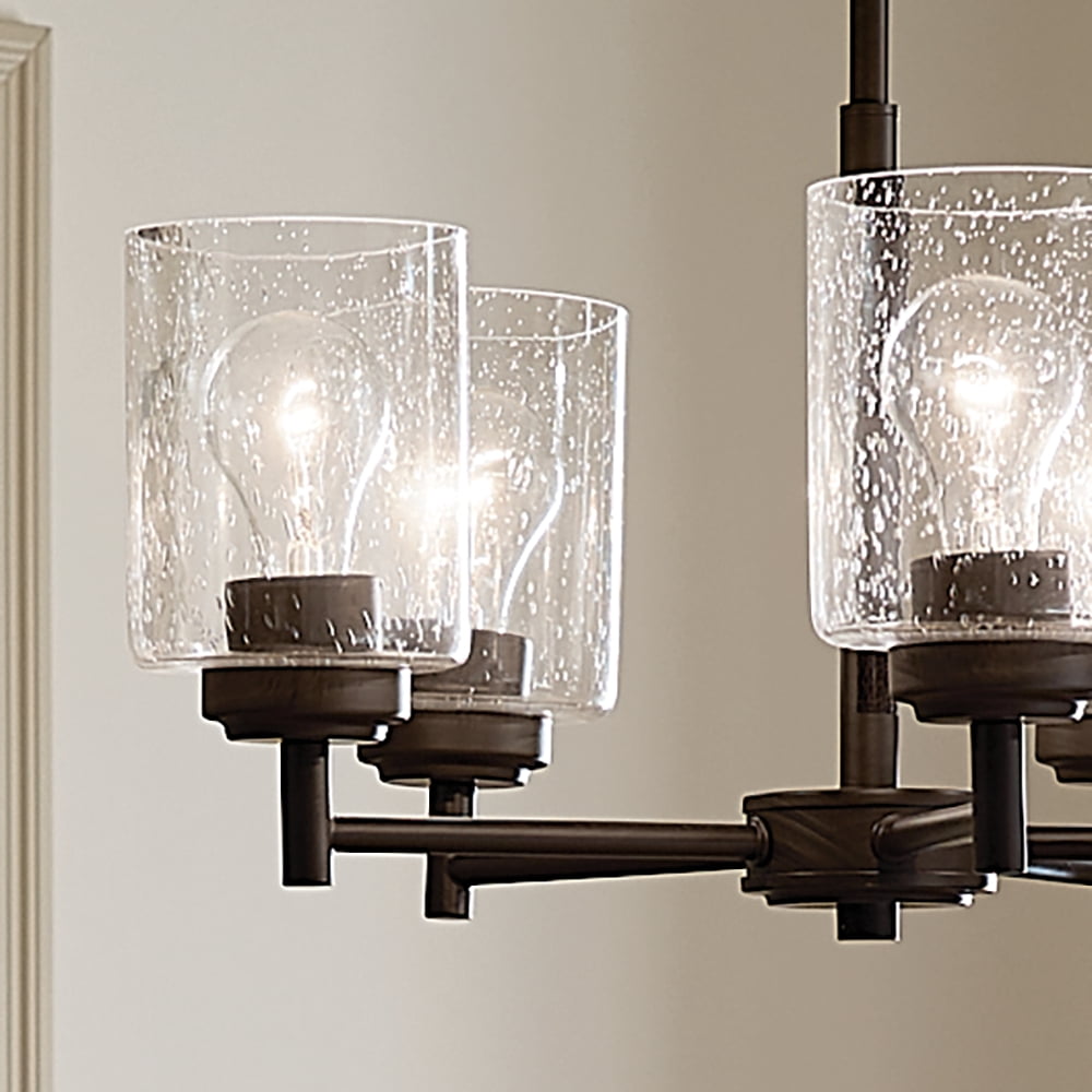 Kichler Winslow 5 Light Olde Bronze Contemporary Chandelier with Clear Seeded Glass