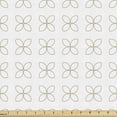 thumbnail image 1 of Floral Upholstery Fabric by the Yard, Abstract Illustration Clovers Motif in Periodic Design and Monochrome Style, Decorative Fabric for DIY and Home Accents, Dark Tan and White by Ambesonne, 1 of 5
