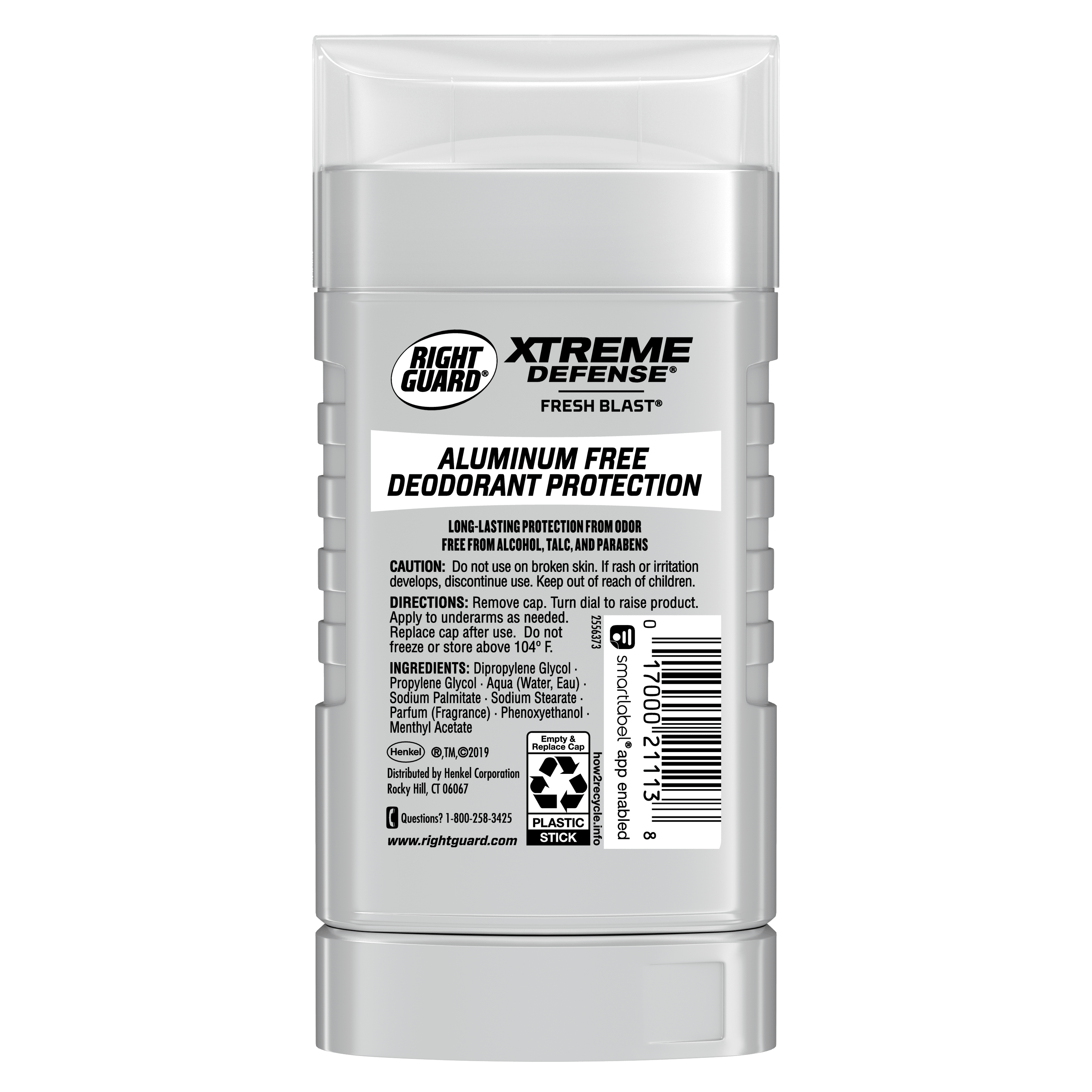Right Guard Xtreme Defense Aluminum-Free Deodorant Invisible Solid Stick, Fresh Blast, 3 Ounce