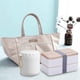 thumbnail image 4 of 3-piece set Wood texture Plastic Double-layer Lunch Box Soup Cup, 4 of 5