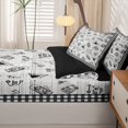 thumbnail image 4 of catabedysis Sketch Camping Zipper Twin Comforter Sets with Fitted Sheet and 2 Pillowcases,Camper Pattern Print Zipper Bedding Set For Boys,Multicolor,Black Reversible,4-Piece, 4 of 7