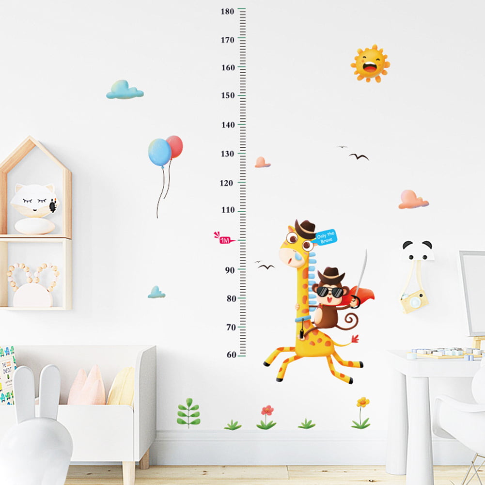 Removable Height Chart Measure Wall Sticker Decal for Kids Baby Room Animal AA 