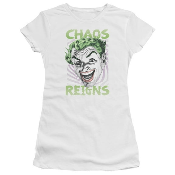 Batman Classic Tv - Chaos Reigns - Juniors Teen Girls Cap Sleeve Shirt - Large