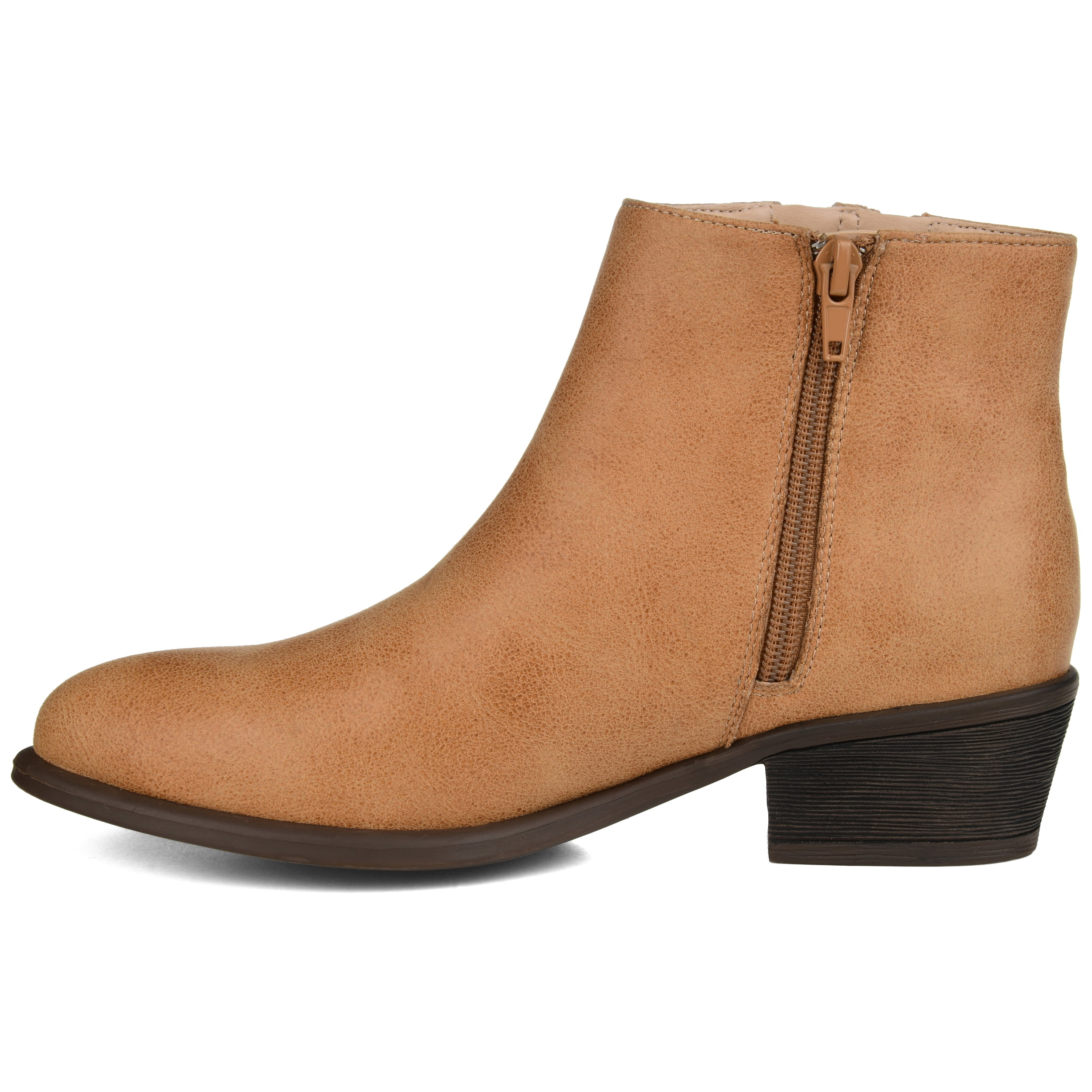Journee Womens Jayda Inside Zip Stacked Heel Booties
