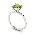thumbnail image 2 of Clara Pucci 14K White Gold 2ct Peridot Solitaire Ring for Women, 2 of 8