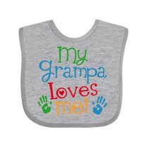 Inktastic My Grampa Loves Me Boys or Girls Baby Bib