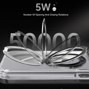 ShellTech For Apple iPhone 15 Pro Max Magnetic Ring Kickstand Hybrid Case, Lightweight PC+TPU Shockproof Anti-Scratch Non-Slip Back Cover with Wireless Charging and Anti-Fingerprint,Silver
