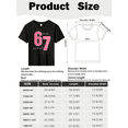 thumbnail image 3 of Six Seven 67 Pink Letter Graphic Kid T-Shirt Casual  Style With 100% Cotton Fabric,Suitable For Boys And Girls,Size From 3T-13Y,Ideal Gift For Kids, 3 of 5