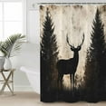 thumbnail image 2 of Small Stall Shower Curtain 36x72 Inch Narrow Half Size Rustic Forest Deer Bath Curtains Bathroom Decor Retro Farmhouse Country Animals Tree Waterproof Fabric Shower Curtain Set with Hooks 36 Inch, 2 of 6