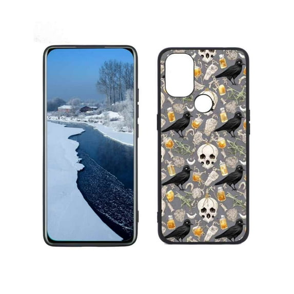 Magical-black-cats-Witchy-Skulls-2 Phone Case, Degined for OnePlus Nord N10 Case Men Women, Flexible Silicone Shockproof Case for OnePlus Nord N10