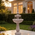 thumbnail image 4 of Alukang 41" Italian Outdoor Water Fountain, 3-Tier Garden Fountains and Waterfall with Pump & Pineapple Finial, Freestanding Resin Waterfall Fountain Feature for Patio,Backyard,Home Decor, Beige, 4 of 10