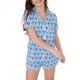 thumbnail image 5 of Pj Lounge Set Ropa Dormir Mujer 2PCS Mono Manga Corta Botón Abajo, 5 of 9