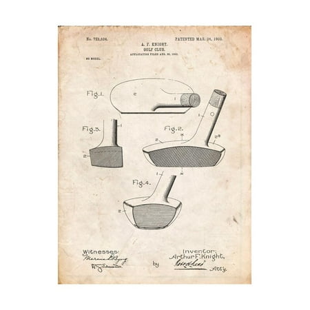 Golf Club Putter Patent Print Wall Art By Cole (Best Rated Putters Of All Time)