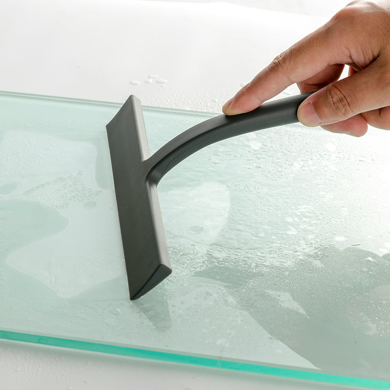 Shower Squeegee Window Glass Wiper Scraper Cleaner With Silicone Blade &  Holder Hook for Bathroom/kitchen/car Glass 