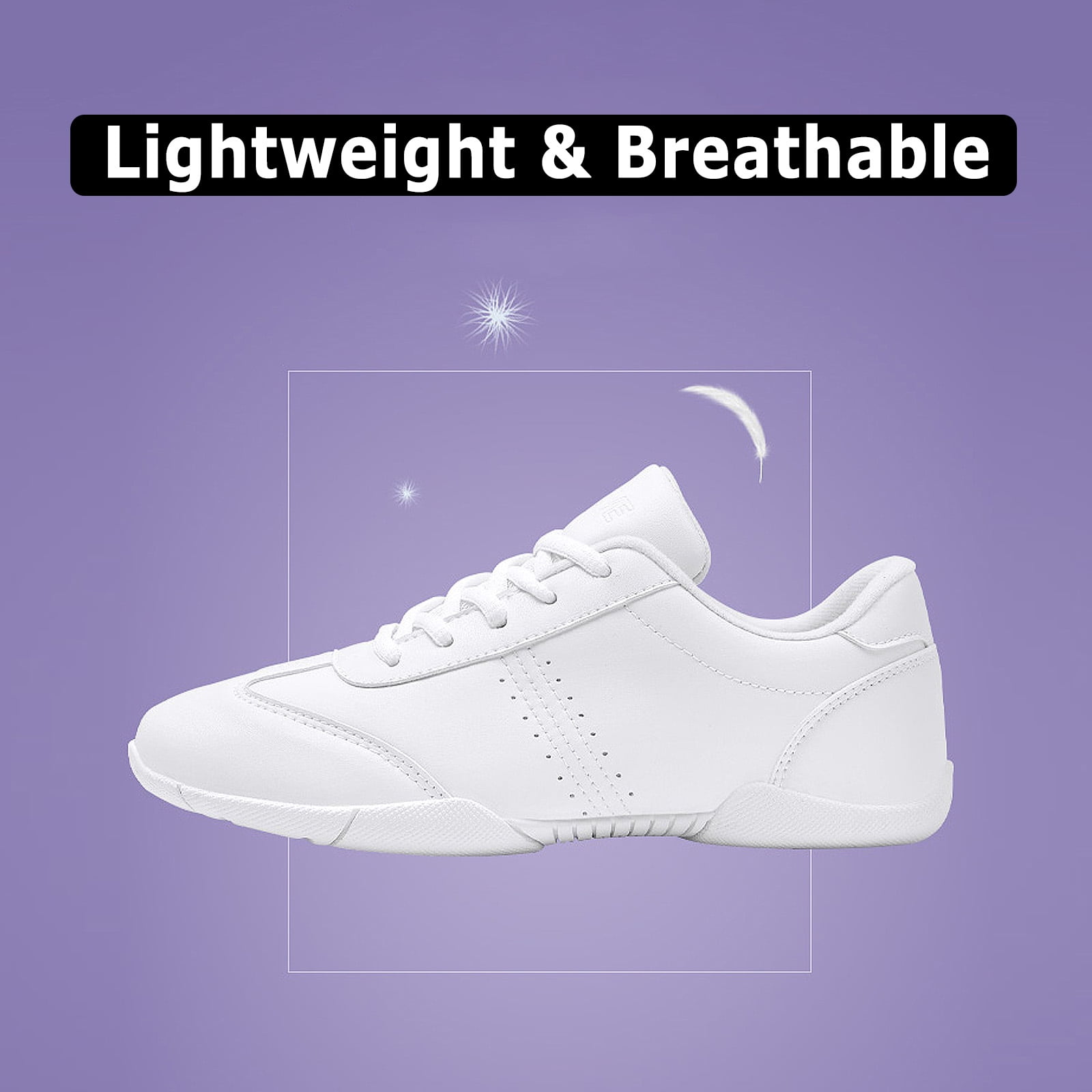 CERYTHRINA Womens Cheer Dance Shoes Girls Cheerleading Competition Sports Athletic Sneakers White 42