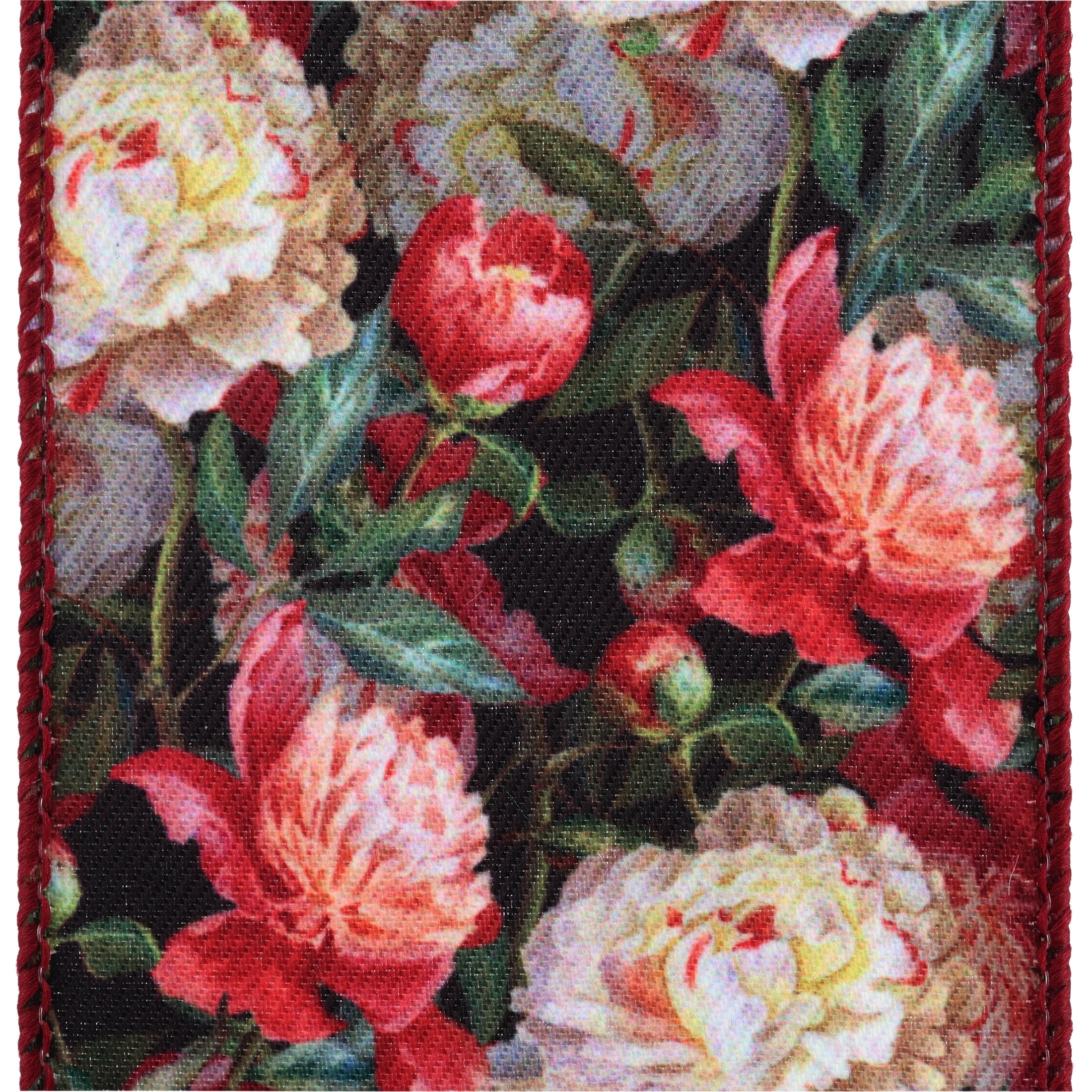 Multicolor Floral Pattern Christmas Ribbon, 2.5" x 25', by Holiday Time