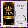 thumbnail image 2 of Golden New Year Banner Jeweled Crown 2026 Display Sparkling Stars Black Background Crown Backdrop for New Year Party Holiday Celebration Indoor Decoration, 2 of 9