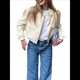 thumbnail image 3 of Chaqueta con Botones y Hombros Caídos para Mujer, Abrigo Corto y Prendas de Abrigo Lechoso L, 3 of 10
