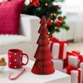 thumbnail image 2 of Handmade Folded Paper Christmas Tree With Pleated Texture Multi Tier Design For Tabletop Display And Seasonal Party Decor(Red-25cm), 2 of 4