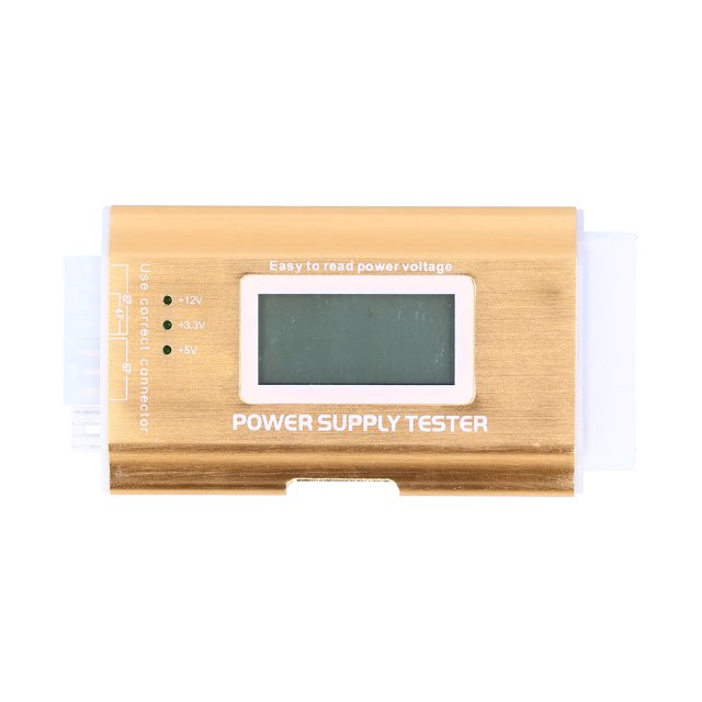 Probador de fuente de alimentación para ordenador, pantalla LCD Digital ATX de 20 pines, interfaz dorada de aleación de aluminio