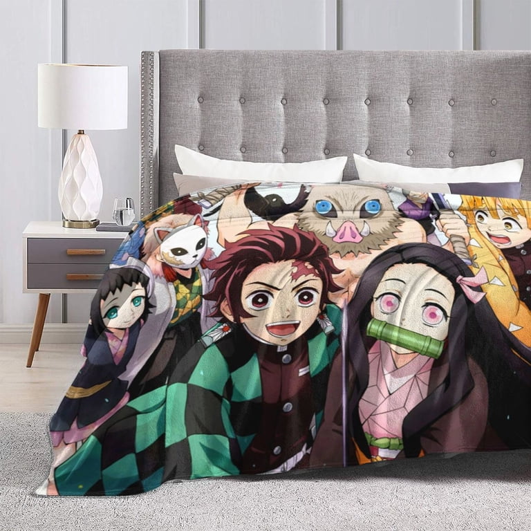 Anime Nezuko Flannel Throw Blanket - Ultra Soft, 60" X 50", Anti-Pilling, For Kids & Adults, Great As Gift Or Home Decor