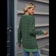 thumbnail image 4 of Camisa Informal de Larga A Rayas para Mujer, , con Cuello Redondo, Ajustada, Holgada, Básica Verde y Negro M, 4 of 10